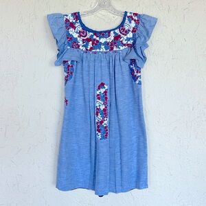 Mi Golondrina Soledad Azul y Rojo Dress